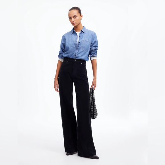 Madewell Pants - NWT Madewell Superwide-Leg Pants in Corduroy in true black
